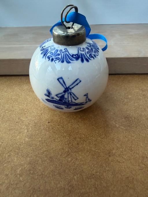  — Vintage Delft blue &white Christmas ball