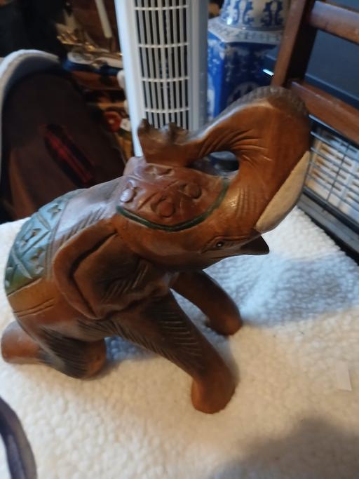  — heavy wooden elephant