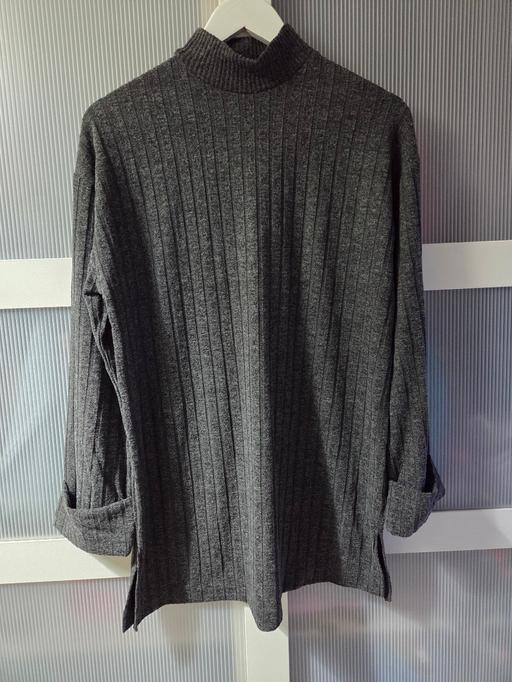  — Size S F&F grey ribbed long sleeve top
