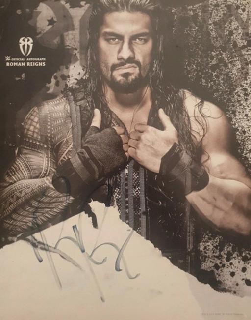  — WWE Roman reigns official autograph print