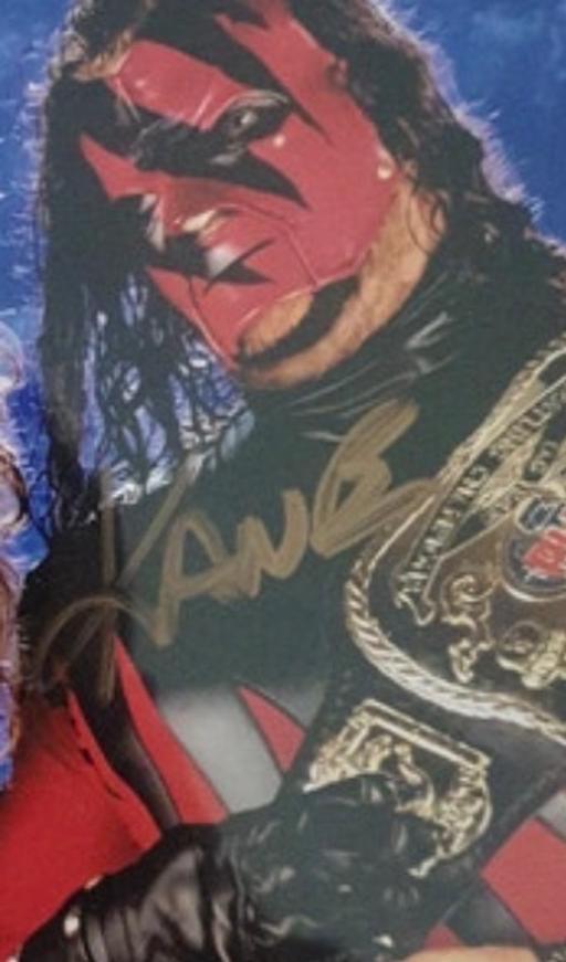  — WWE Kane & Mankind autographed print w/ JSA