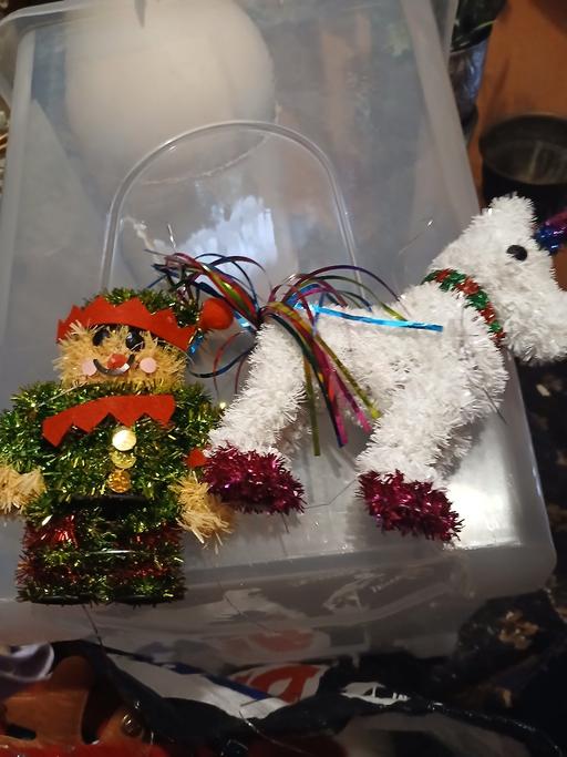  — 2 xmas tinsel orniments