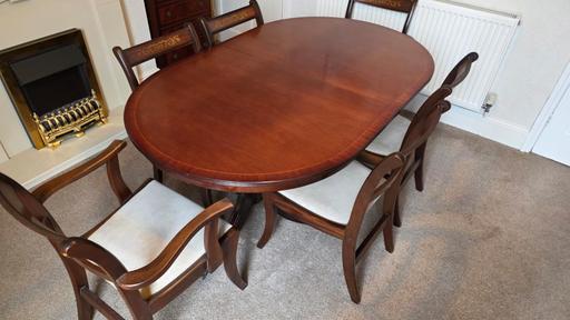 — dark wood dining table