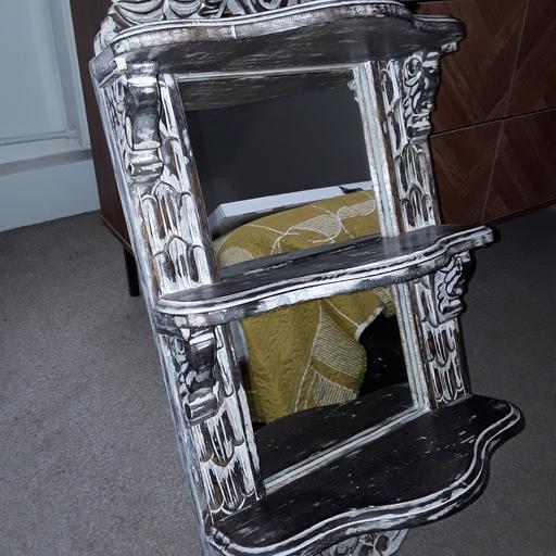  — vintage mirror with shelves