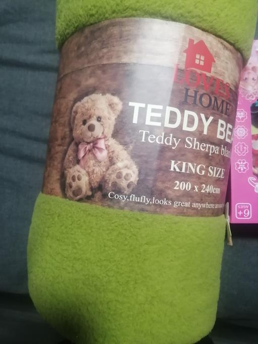  — Teddy bear blanket green