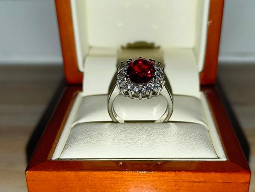  — 925 Silver Halmarked Red Ruby Sapphire Ring