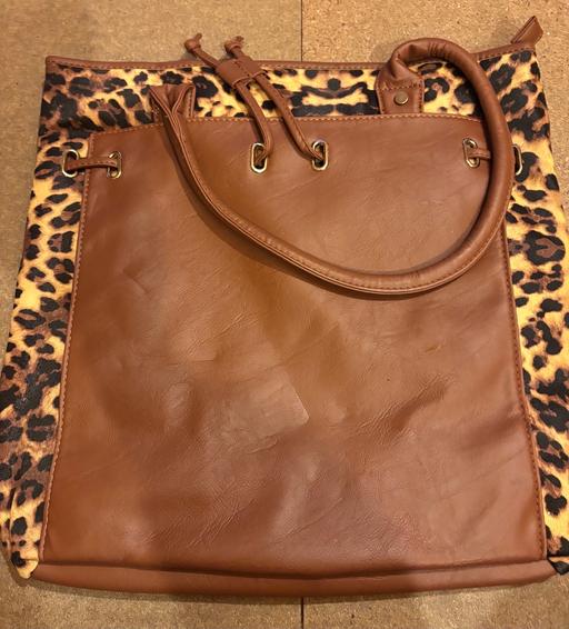  — Brown and leopard print bag faux leather 