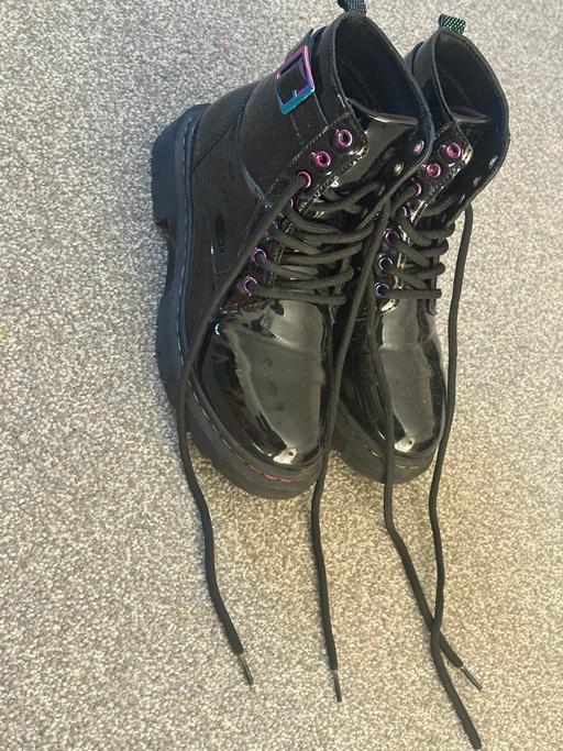  — Black chunky lace up boots
