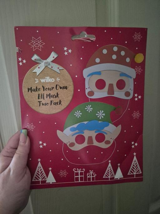  — new Xmas MYO Elf Mask 2pk