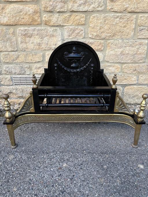 — Antique Bow Front Cast Iron Fireplace Grate