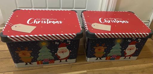  — 2 Christmas Eve plastic boxes