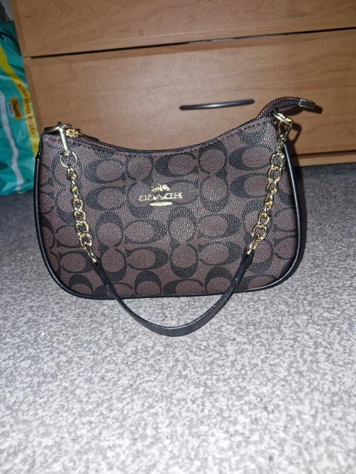  — coach signature logo small shoulder bag