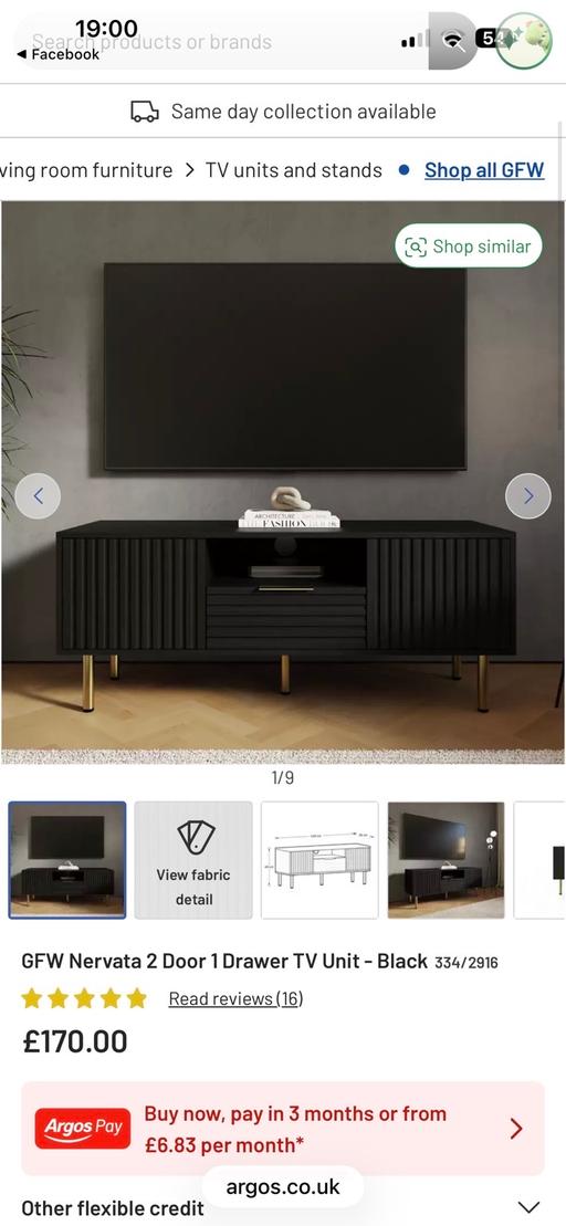  — GFW Nervata 2 Door 1 Drawer TV Unit - New!!