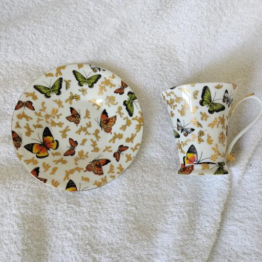  — butterfly cup & saucer set
