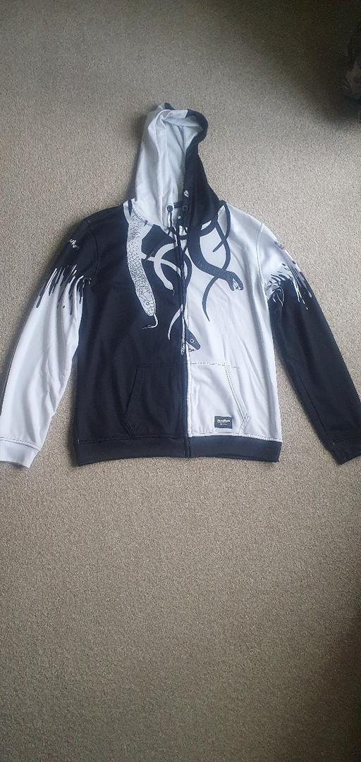  — Men's Black & White Split Snake Zip-Up Hoodie
