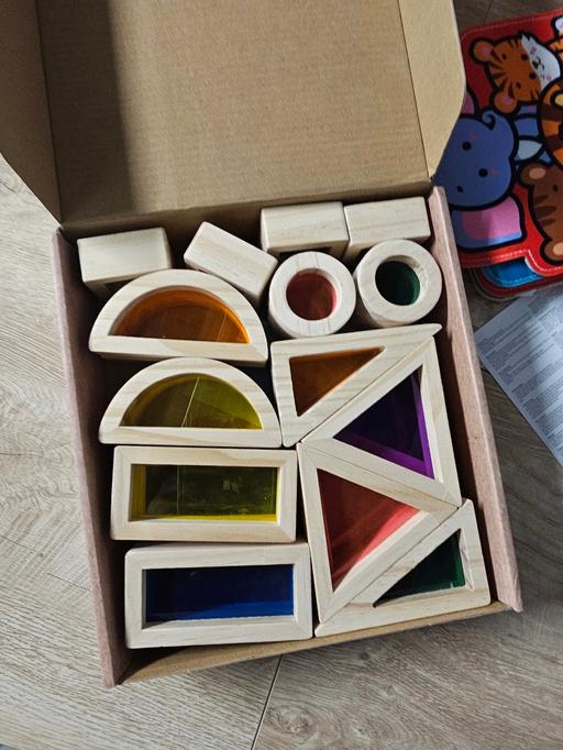  — wooden acrylic transparent block for kids