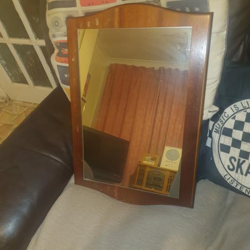  — 2ft Tall , Vintage Shield Shaped Mirror, VGC