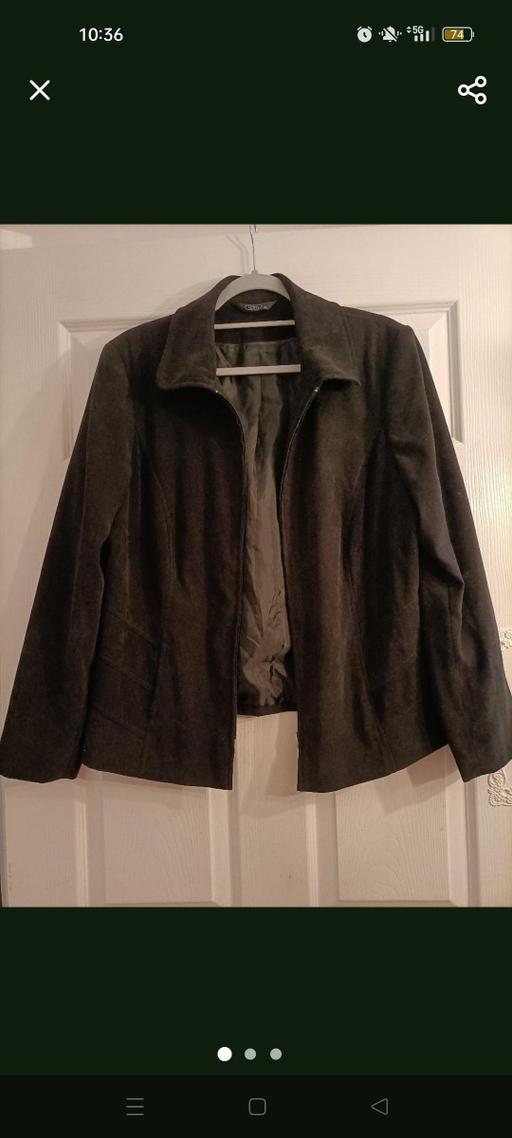  — suede look jacket size 18