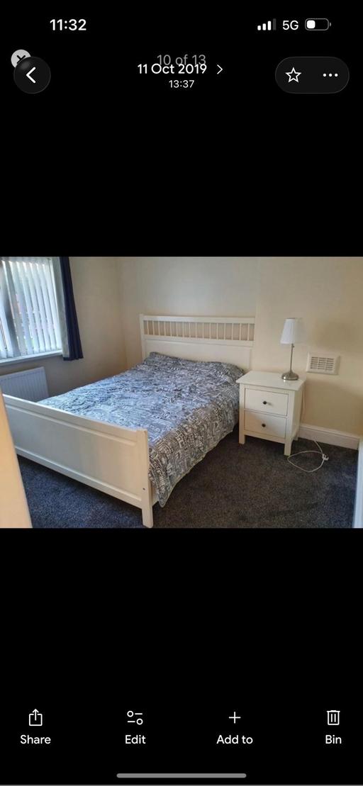  — Wooden king size bed with mattress 