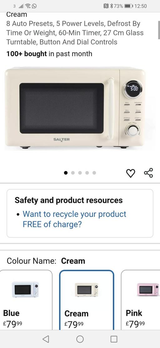  — Salter retro 20L digi cream microwave