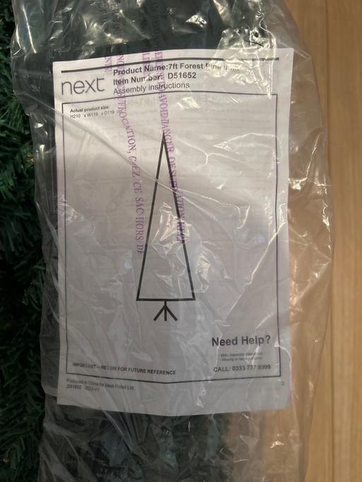  — Next 7ft unlit ForestPine Christmas tree