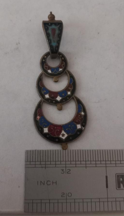  — Vintage Brass Berber Style Enamelled pendant