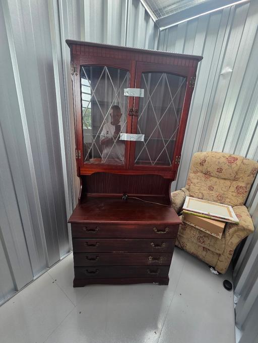  — tall boy wall unit glass doors and tv side bo