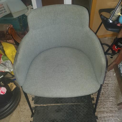  — Nice , Grey Material & Metal Large Chair ,