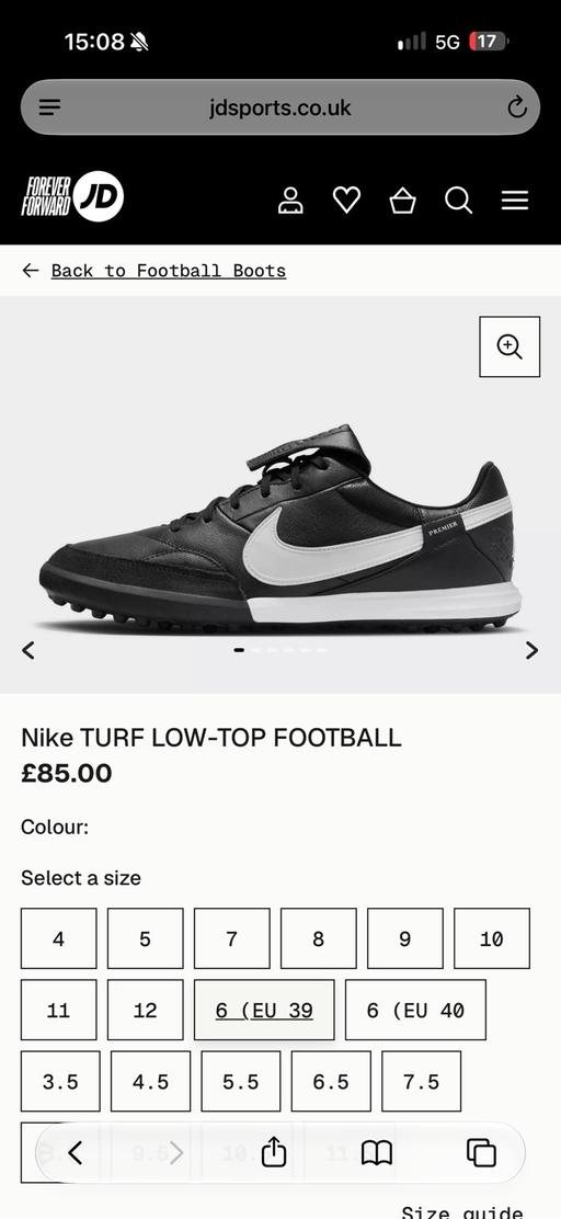  — Nike TURF LOW-TOP FOOTBALL - Size 9