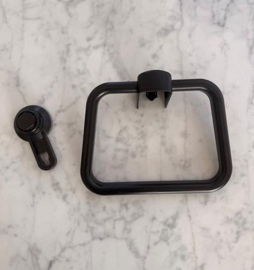  — Black Plastic Towel Holder w Suction Mount