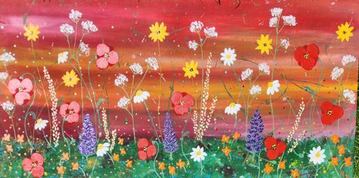 — poppies under a red sky