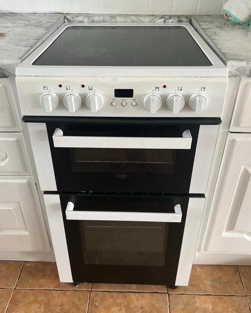  — Bush Freestanding White Double Oven Cooker