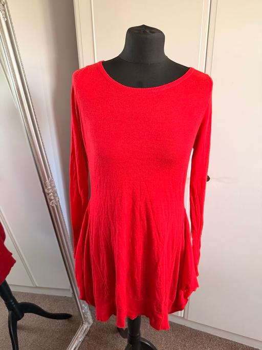  — Ladies Long Sleeve Knit Red Dress