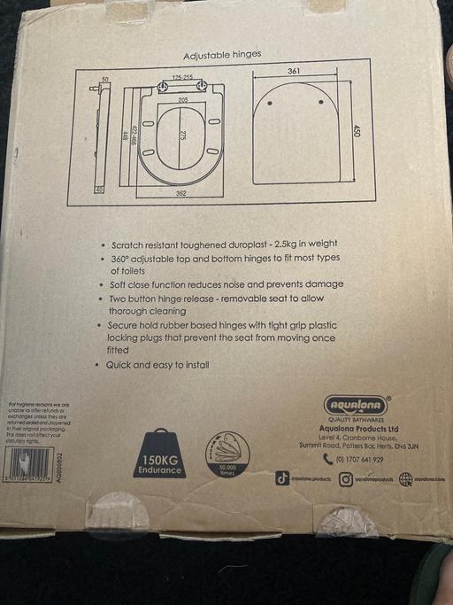  — Toilet seat