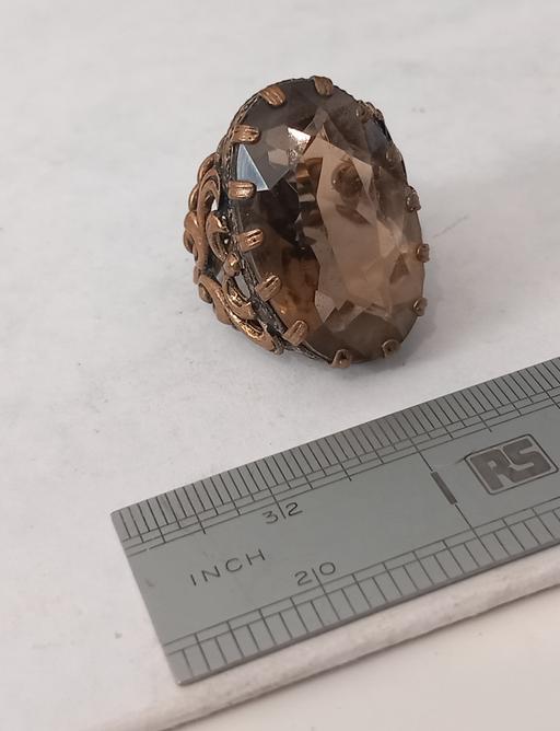  — Vintage 70s Smoky Quartz Style Statement ring