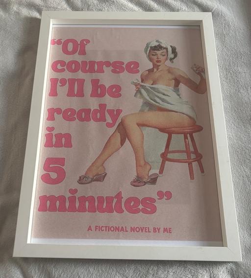  — Pink Picture In White Glass Picture Box Frame
