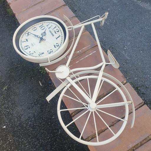  — Metal Bike Ornament With Clock , All Working,