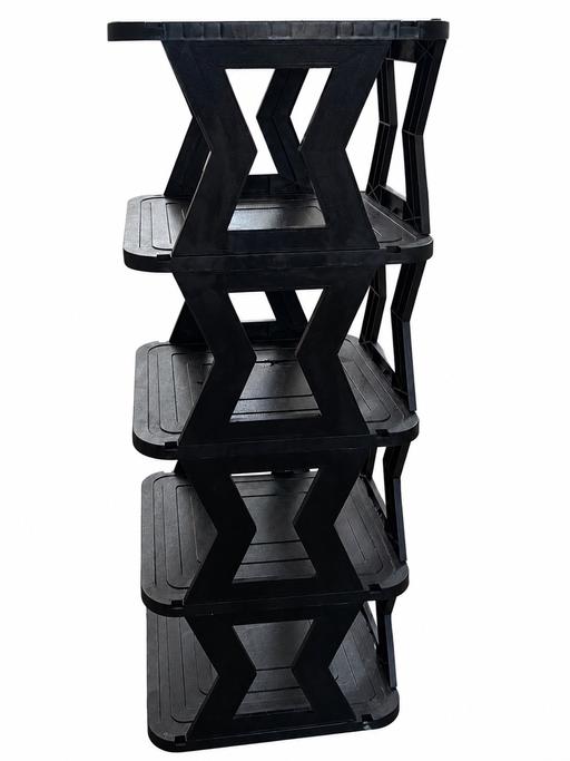  — Black 5-Tier Plastic shoe rack unit