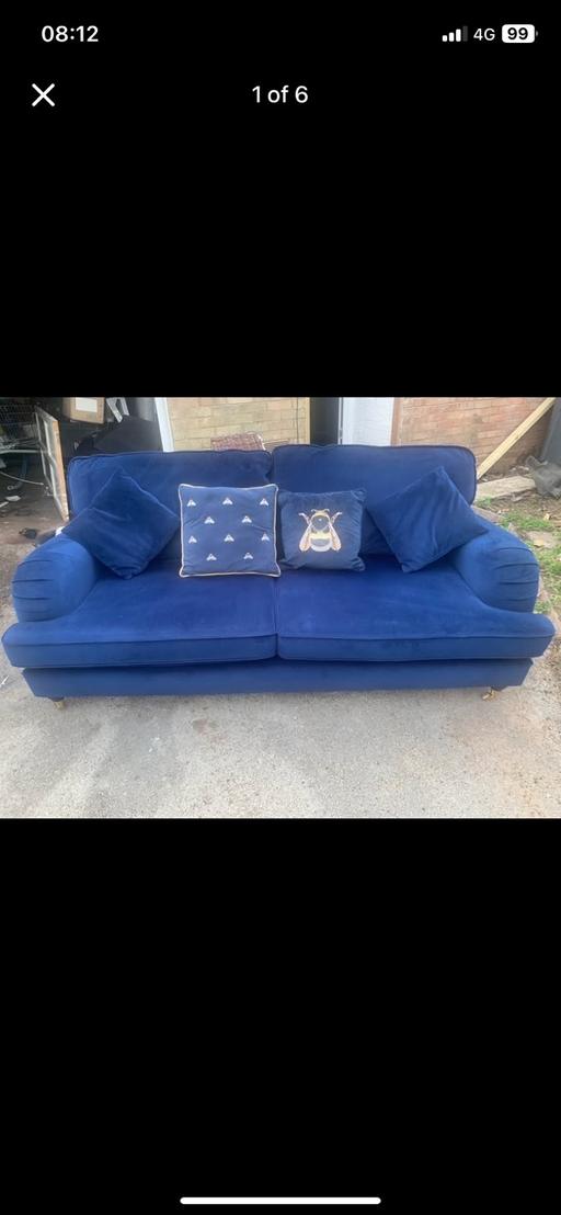  — NEXT ROYAL BLUE 3 SEATER SOFA