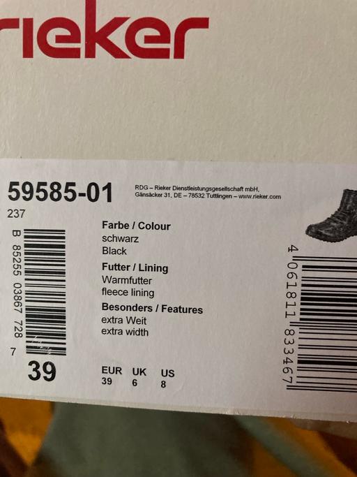  — Reiker ladies boot size 6 brand new