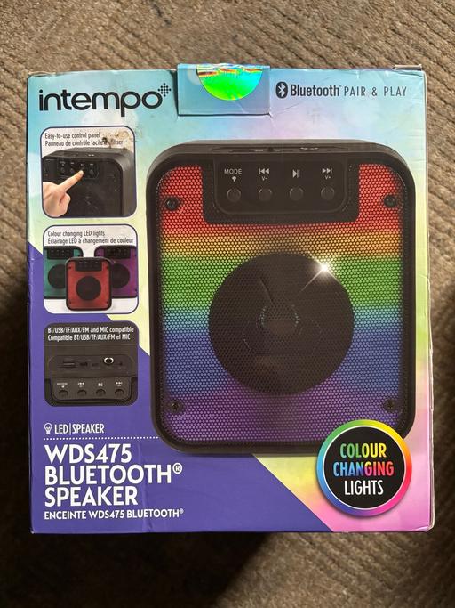  — Bluetooth speaker with colour changing lights