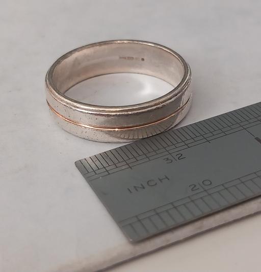  — Hallmarked Berker Bros Silver & 9ct Gold ring