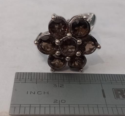  — Karis Smoky Quartz Flower Cluster Ring