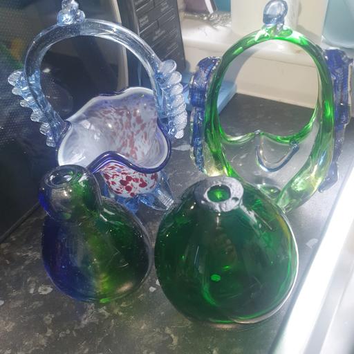  — Blue & Green Glass Ornaments,Very Collectable