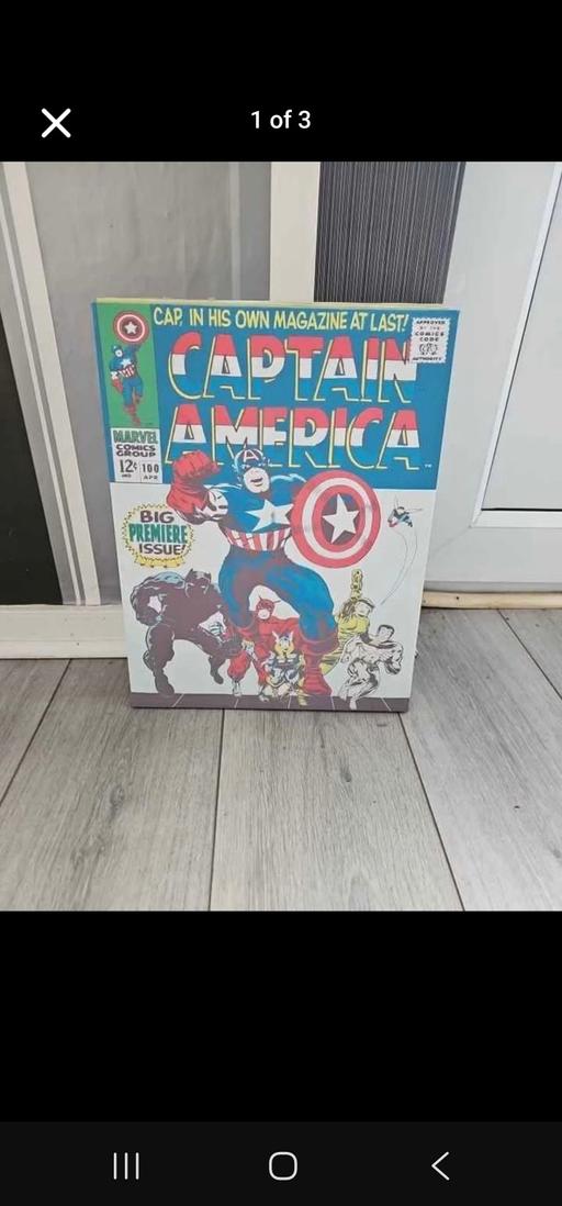  — 3x retro captain america canvas