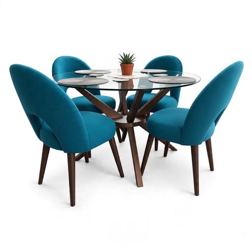  — Round glass dining table