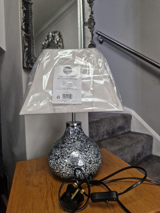  — Silver base lamp & new shade