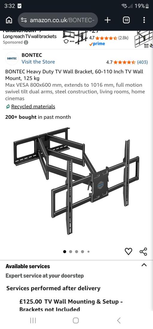  — brand new Heavy Duty TV Wall Bracket, 60-110