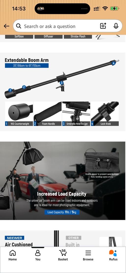  — Video Light Stand with Boom