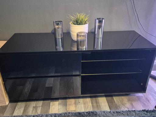  — Black Glass tv stand/media cabinet